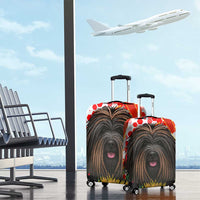 Hungary Luggage Cover with Puli Dog Illustration Design and Red Green Hexagon - Wonder Print Shop