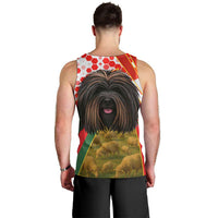 Hungary Men Tank Top with Puli Dog Illustration Design and Red Green Hexagon - Wonder Print Shop