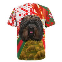 Hungary Rugby Jersey with Puli Dog Illustration Design and Red Green Hexagon - Wonder Print Shop