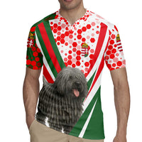 Hungary Rugby Jersey with Puli Dog Illustration Design and Red Green Hexagon - Wonder Print Shop