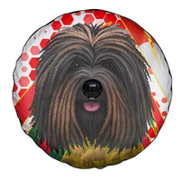 Hungary Spare Tire Cover with Puli Dog Illustration Design and Red Green Hexagon - Wonder Print Shop
