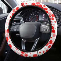 Hungary Steering Wheel Cover with Puli Dog Illustration Design and Red Green Hexagon - Wonder Print Shop