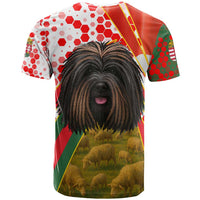 Hungary T Shirt with Puli Dog Illustration Design and Red Green Hexagon - Wonder Print Shop