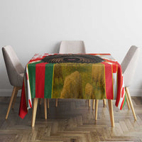 Hungary Tablecloth with Puli Dog Illustration Design and Red Green Hexagon - Wonder Print Shop