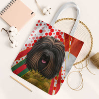 Hungary Tote Bag with Puli Dog Illustration Design and Red Green Hexagon - Wonder Print Shop