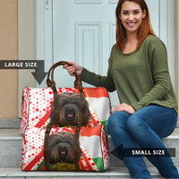 Hungary Travel Bag with Puli Dog Illustration Design and Red Green Hexagon - Wonder Print Shop