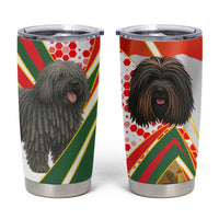 Hungary Tumbler Cup with Puli Dog Illustration Design and Red Green Hexagon - Wonder Print Shop
