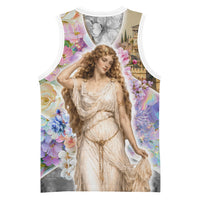 Helen Of Troy Basketball Jersey Ancient Greek Mythology Floral Goddess Portrait