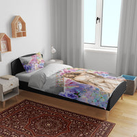 Helen Of Troy Bedding Set Ancient Greek Mythology Floral Goddess Portrait