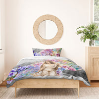 Helen Of Troy Bedding Set Ancient Greek Mythology Floral Goddess Portrait