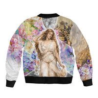 Helen Of Troy Bomber Jacket Ancient Greek Mythology Floral Goddess Portrait