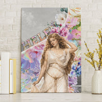 Helen Of Troy Canvas Wall Art Ancient Greek Mythology Floral Goddess Portrait