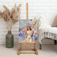 Helen Of Troy Canvas Wall Art Ancient Greek Mythology Floral Goddess Portrait