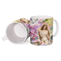 Helen Of Troy Ceramic Mug Ancient Greek Mythology Floral Goddess Portrait