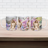 Helen Of Troy Ceramic Mug Ancient Greek Mythology Floral Goddess Portrait