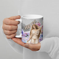Helen Of Troy Ceramic Mug Ancient Greek Mythology Floral Goddess Portrait