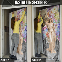 Helen Of Troy Door Cover Ancient Greek Mythology Floral Goddess Portrait