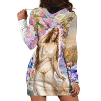 Helen Of Troy Hoodie Dress Ancient Greek Mythology Floral Goddess Portrait