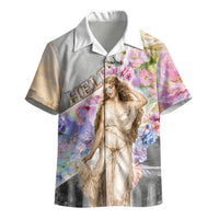 Helen Of Troy Kid Hawaiian Shirt Ancient Greek Mythology Floral Goddess Portrait