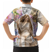 Helen Of Troy Kid Hawaiian Shirt Ancient Greek Mythology Floral Goddess Portrait