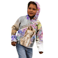 Helen Of Troy Kid Hoodie Ancient Greek Mythology Floral Goddess Portrait