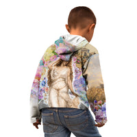 Helen Of Troy Kid Hoodie Ancient Greek Mythology Floral Goddess Portrait