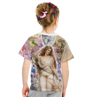 Helen Of Troy Kid T Shirt Ancient Greek Mythology Floral Goddess Portrait