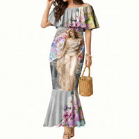 Helen Of Troy Mermaid Dress Ancient Greek Mythology Floral Goddess Portrait