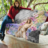 Helen Of Troy Quilt Ancient Greek Mythology Floral Goddess Portrait