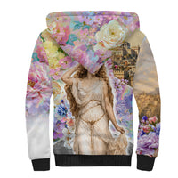 Helen Of Troy Sherpa Hoodie Ancient Greek Mythology Floral Goddess Portrait