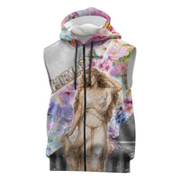 Helen Of Troy Sleeveless Zip Hoodie Ancient Greek Mythology Floral Goddess Portrait