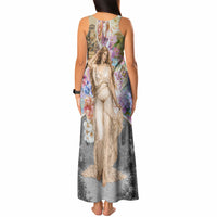 Helen Of Troy Tank Maxi Dress Ancient Greek Mythology Floral Goddess Portrait
