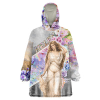 Helen Of Troy Wearable Blanket Hoodie Ancient Greek Mythology Floral Goddess Portrait