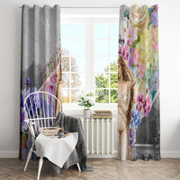 Helen Of Troy Window Curtain Ancient Greek Mythology Floral Goddess Portrait