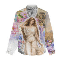 Helen Of Troy Women Casual Shirt Ancient Greek Mythology Floral Goddess Portrait