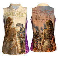 Helen Of Troy Women Sleeveless Polo Shirt Ancient Greek Mythology Trojan War