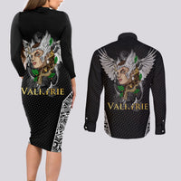Viking Warrior Couples Matching Long Sleeve Bodycon Dress and Long Sleeve Button Shirts Valkyrie - Warrior Of Asgard - Wonder Print Shop