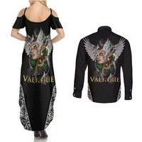 Viking Warrior Couples Matching Summer Maxi Dress and Long Sleeve Button Shirts Valkyrie - Warrior Of Asgard - Wonder Print Shop