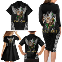 Viking Warrior Family Matching Long Sleeve Bodycon Dress and Hawaiian Shirt Valkyrie - Warrior Of Asgard - Wonder Print Shop