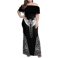 Viking Warrior Family Matching Off Shoulder Maxi Dress and Hawaiian Shirt Valkyrie - Warrior Of Asgard - Wonder Print Shop