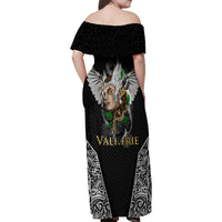 Viking Warrior Family Matching Off Shoulder Maxi Dress and Hawaiian Shirt Valkyrie - Warrior Of Asgard - Wonder Print Shop