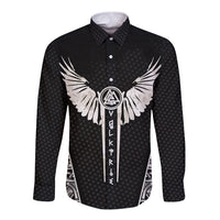 Viking Warrior Long Sleeve Button Shirt Valkyrie - Warrior Of Asgard - Wonder Print Shop