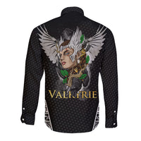 Viking Warrior Long Sleeve Button Shirt Valkyrie - Warrior Of Asgard - Wonder Print Shop