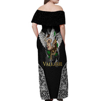 Viking Warrior Off Shoulder Maxi Dress Valkyrie - Warrior Of Asgard - Wonder Print Shop