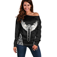 Viking Warrior Off Shoulder Sweater Valkyrie - Warrior Of Asgard - Wonder Print Shop