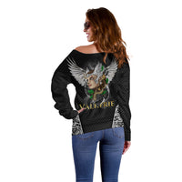 Viking Warrior Off Shoulder Sweater Valkyrie - Warrior Of Asgard - Wonder Print Shop