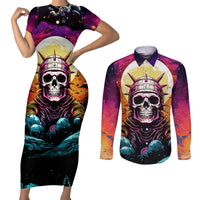 Skull Space Couples Matching Short Sleeve Bodycon Dress and Long Sleeve Button Shirts I'll Put You In The Trunk - Wonder Print Shop