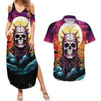Skull Space Couples Matching Summer Maxi Dress and Hawaiian Shirt I'll Put You In The Trunk - Wonder Print Shop