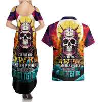 Skull Space Couples Matching Summer Maxi Dress and Hawaiian Shirt I'll Put You In The Trunk - Wonder Print Shop