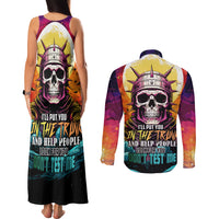 Skull Space Couples Matching Tank Maxi Dress and Long Sleeve Button Shirts I'll Put You In The Trunk - Wonder Print Shop